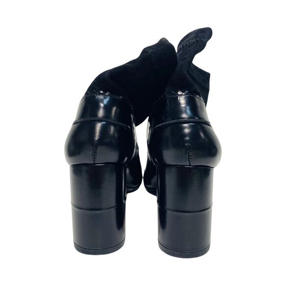 Vintage Early Y2K Robert Clergerie Paris Black Leather Sock-Boot Heels, Size 7.5 - Picture 4 of 8
